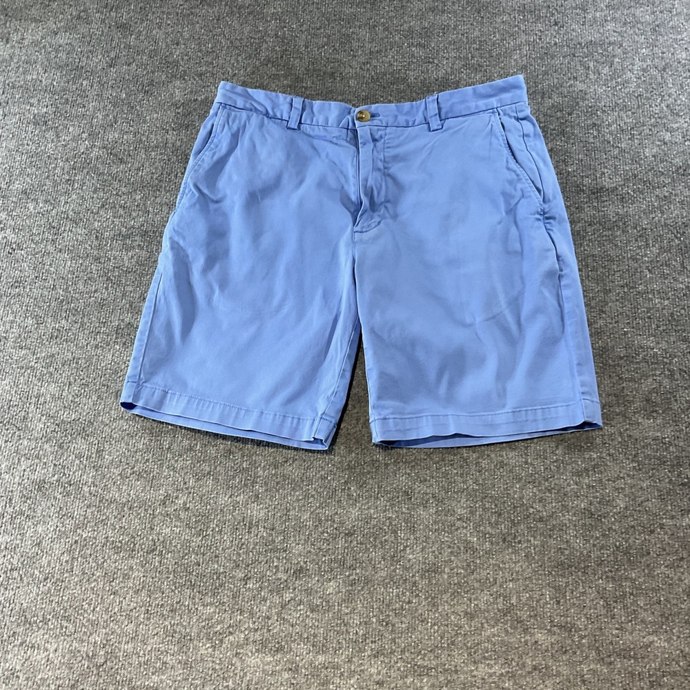 Vineyard Vines Mens 34 Breaker Shorts Light Blue Chino Cotton Stretch 9 Inseam